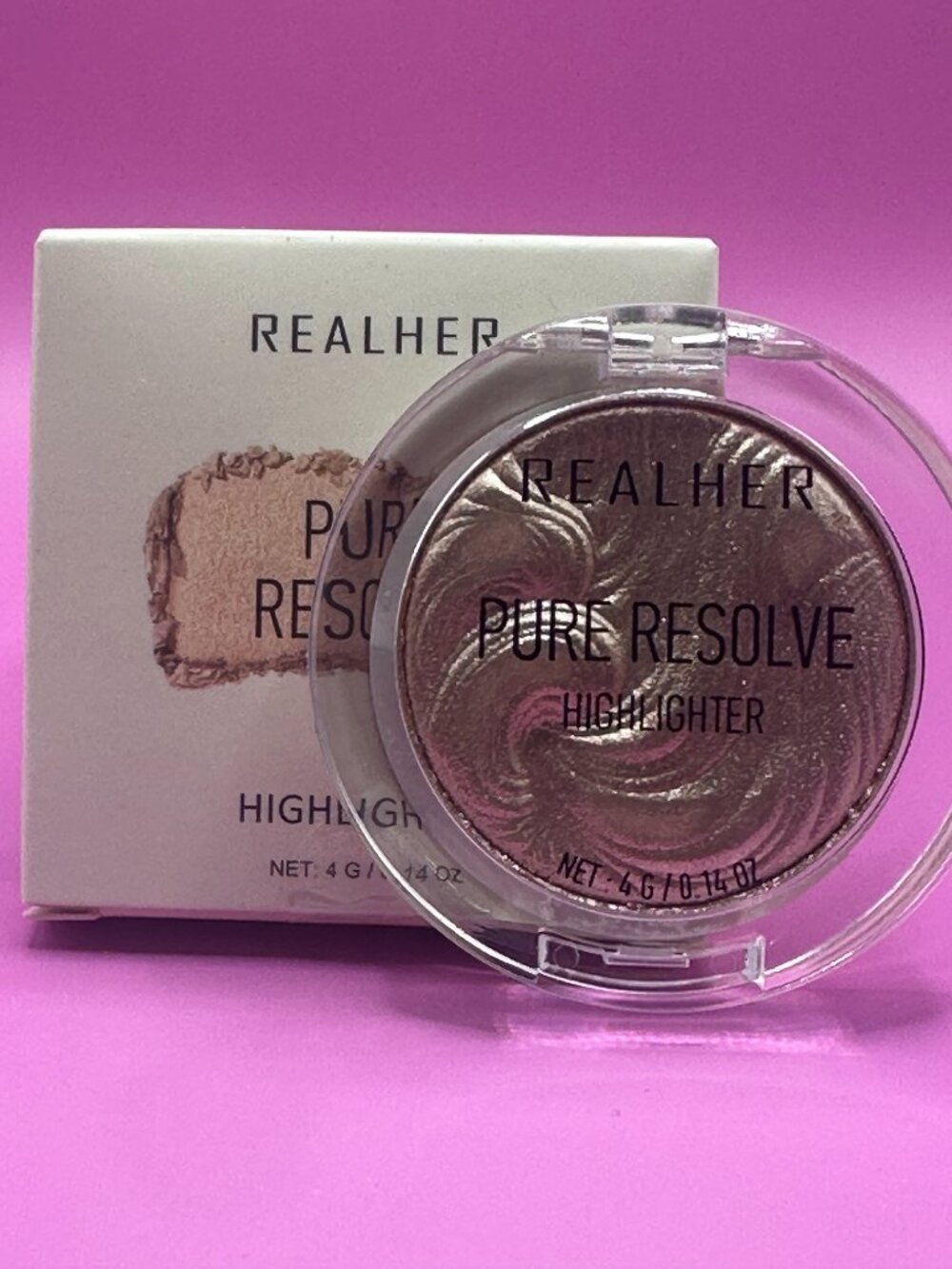 RealHer Pure Resolve Highlighter – Champagne – New & Sealed (4g)
